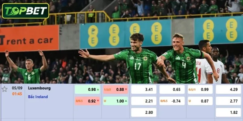 Ty Le Keo Chi Tiet Cho Tran Dau Luxembourg Vs Bac Ireland