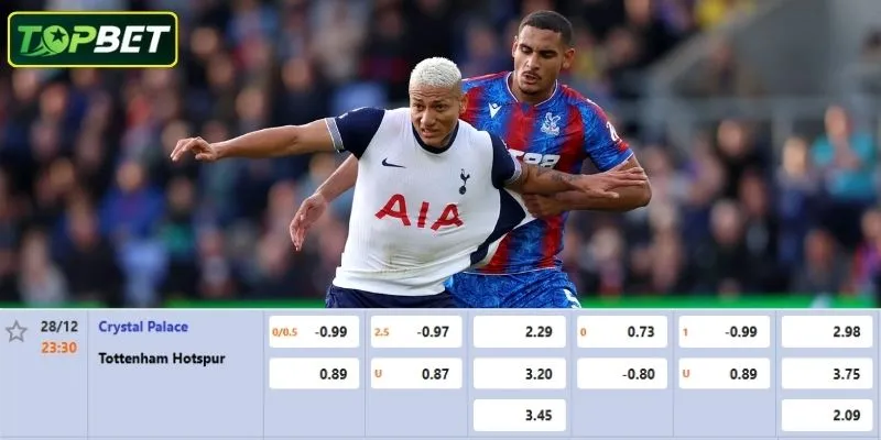 Ty Le Keo Chi Tiet Cho Tran Dau Crystal Palace Vs Tottenham