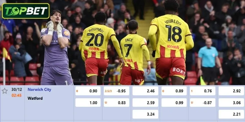 Ty Le Keo Chi Tiet Cho Tran Dau Norwich City Vs Watford