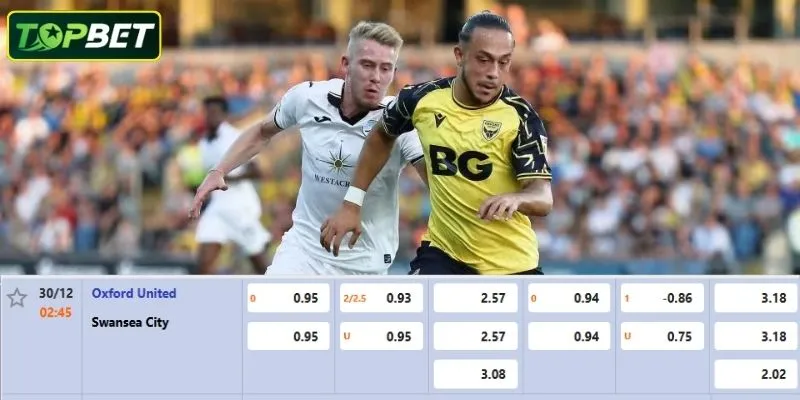 Ty Le Keo Chi Tiet Cho Tran Dau Oxford United Vs Swansea City
