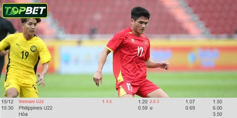 Ty Le Keo Chi Tiet Cho Tran Dau U22 Viet Nam Vs U22 Philippines